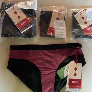 Thinx, 4 different styles, brand new with tags.  Size medium